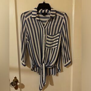 Vixbe striped rayon 3/4 sleeve shirt
